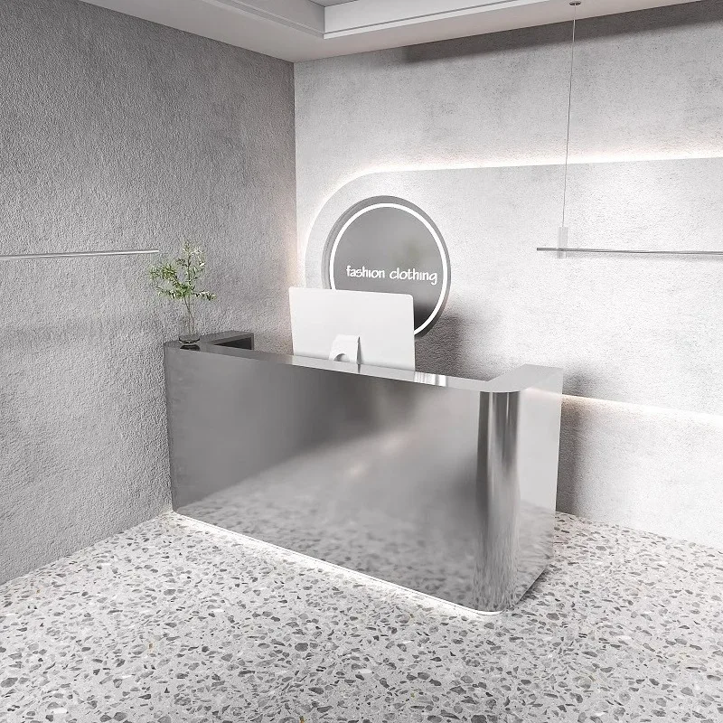 

Касса из нержавеющей стали Барная стойка Простой современный магазин Маленький магазин одежды Салон красоты Парикмахерская Стойка регистрации