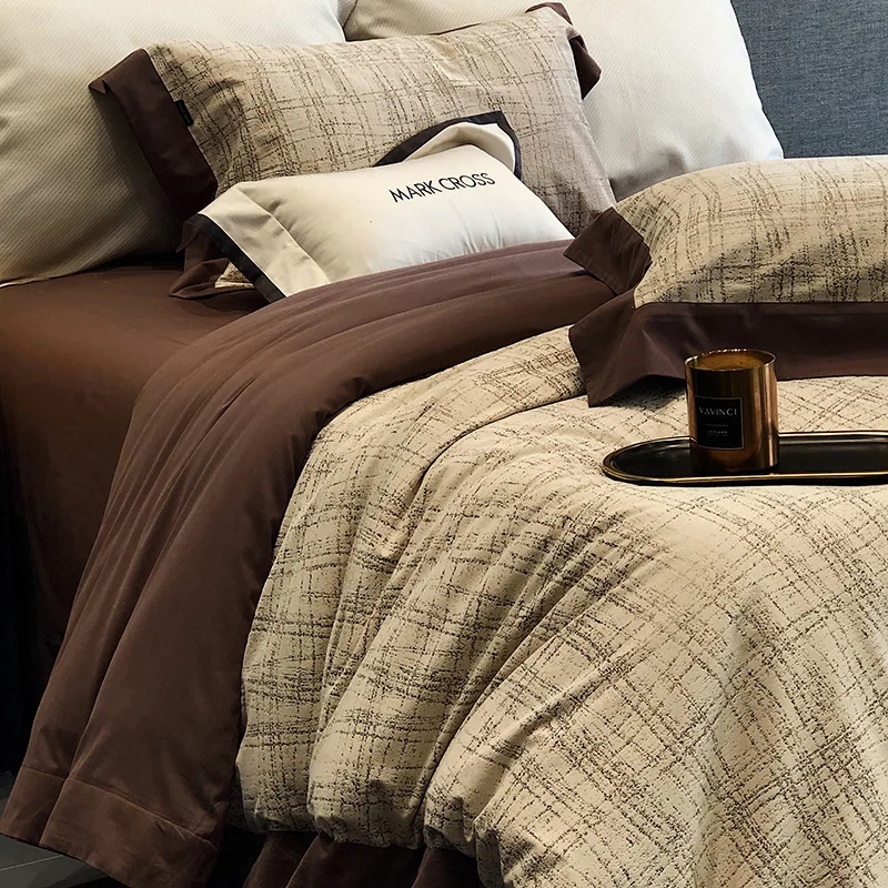 

Customizable light luxury 100 long-staple cotton velvet gilt series four-piece gift box high-end home bedding