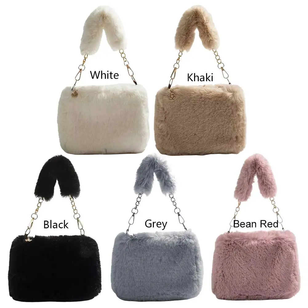 

Women Faux Fur Tote Bag Casual Fuzzy Crossbody Bag Versatile Fluffy Shoulder Bag Soft Cute Fall Winter Female Purse