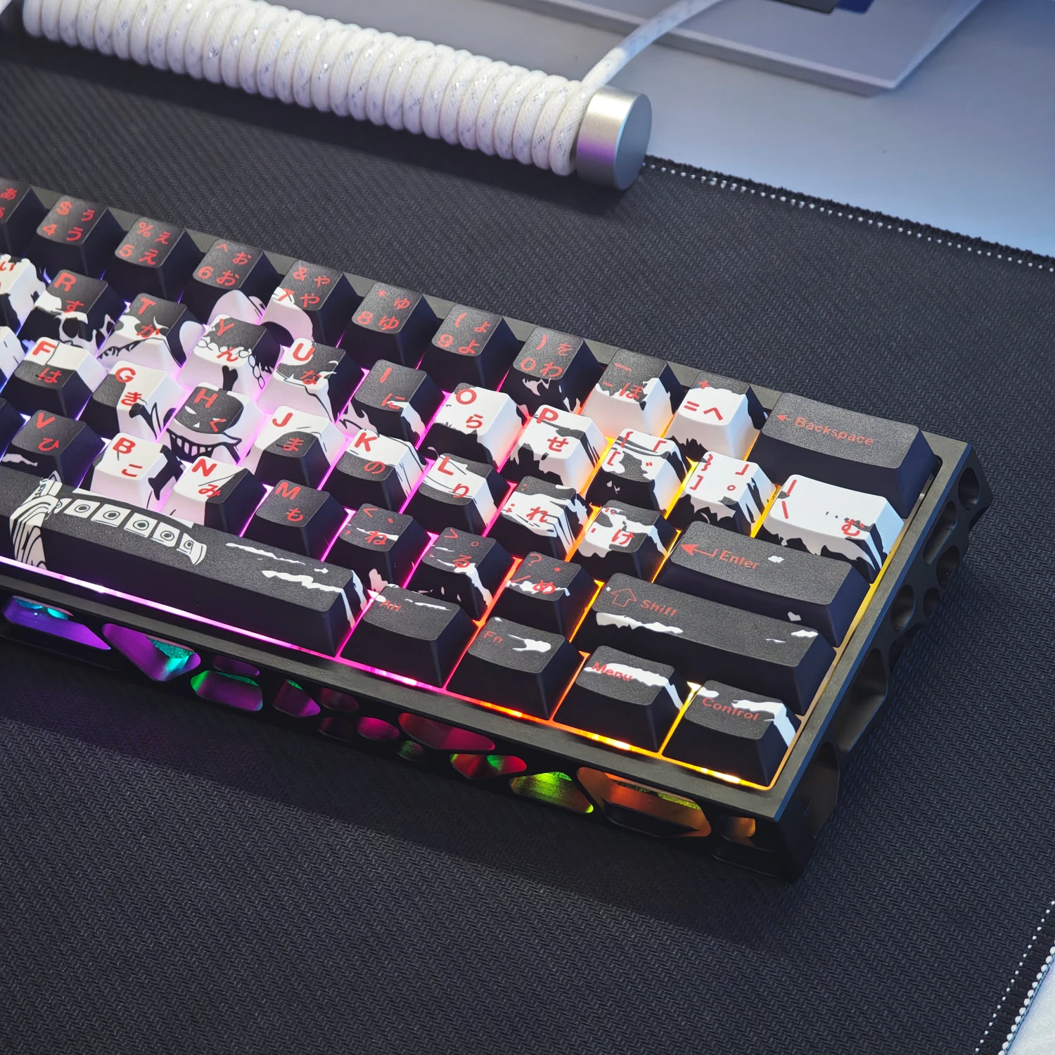 73 Keys Ace Keycaps Chreey Height PBT Engraving 2d Animation Game Custom Key Caps for Mechanical Keyboards Wooting 60 65 67 68