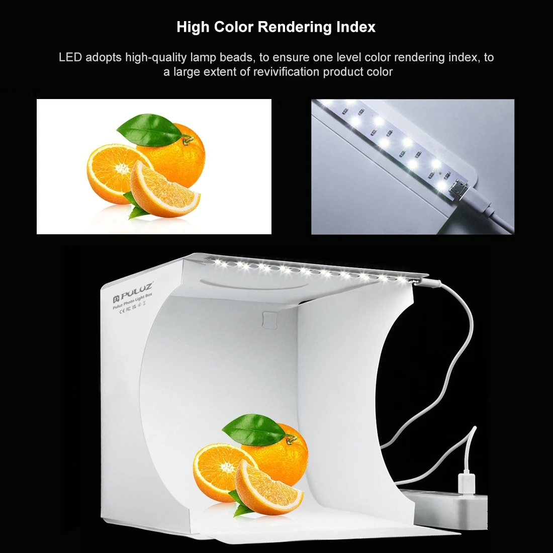 20cm Mini Folding Portable 550LM LED Light Photo Lighting Studio Shooting Tent Box Kit with 6 Colors Backdrops Mini LED Box