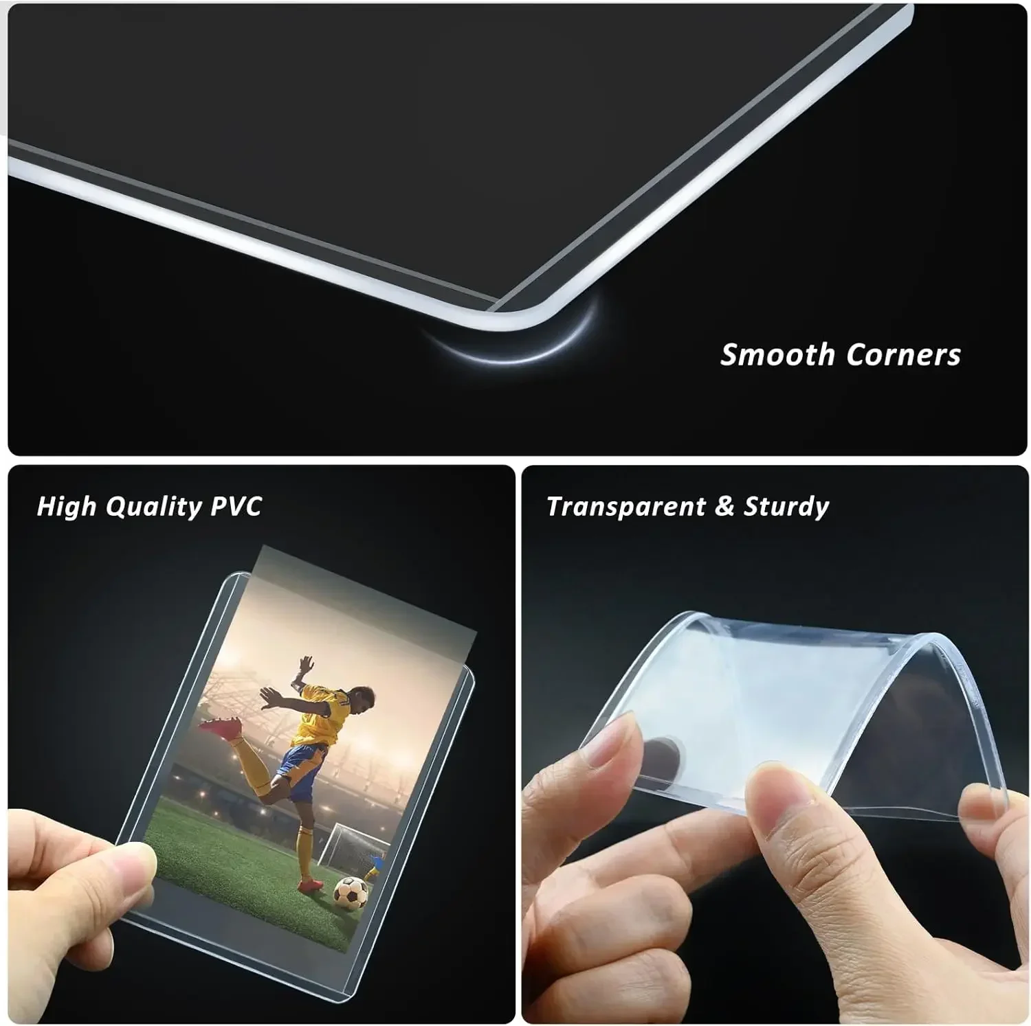 Clear Card Holder Transparent Korean Kpop Card Sleeve with Protective Film Game Card Holders Cover Idol Alum Photo Sleeves