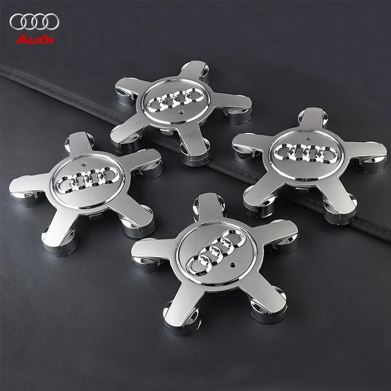 Juego de 4 tapas de buje de rueda con emblema de 135 mm 8R0601165 4F0601165N para Audi A3 A4 A5 A6 A7 A8 S4 S6 Q3 Q5 Q7 TT B5 B6