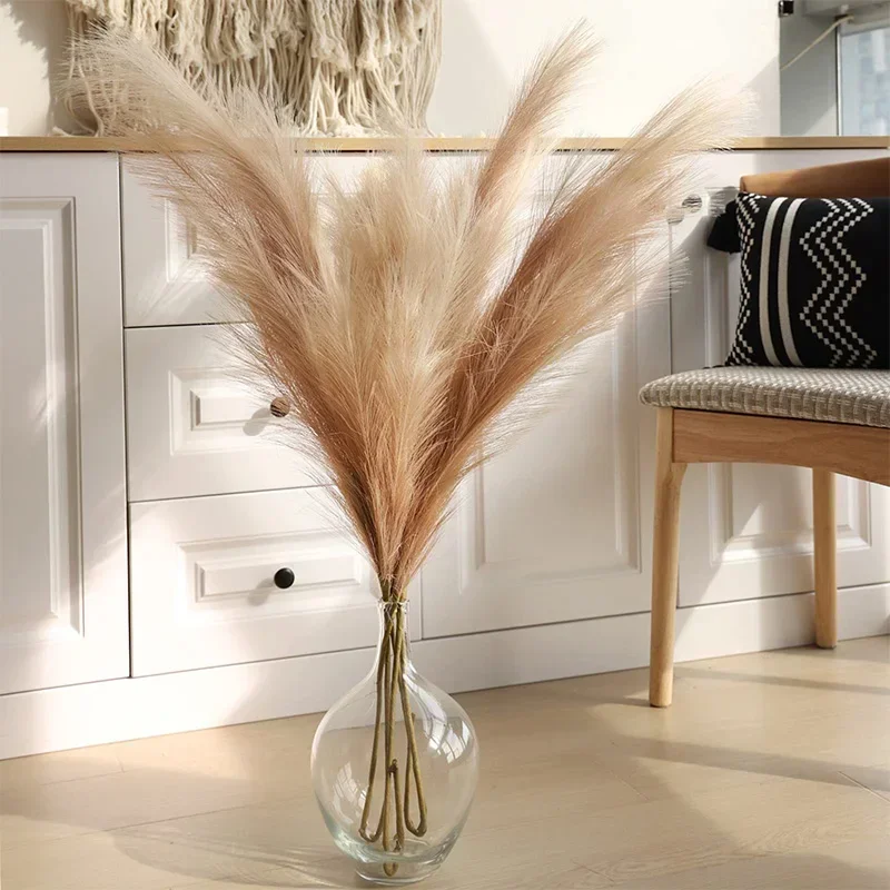 97CM Artificial Pampas Grass Tall Fluffy Faux Pampas Grass Reeds for Wedding Home Boho Decor Bedroom Table Decoration Flowers