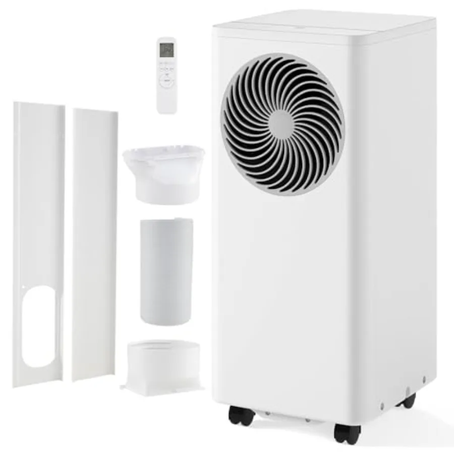 

Portable air conditioner for rooms up to 350 sq.ft, plastic housing, white, 8200 BTU cooling with 3-in-1 dehumidifier and fan f