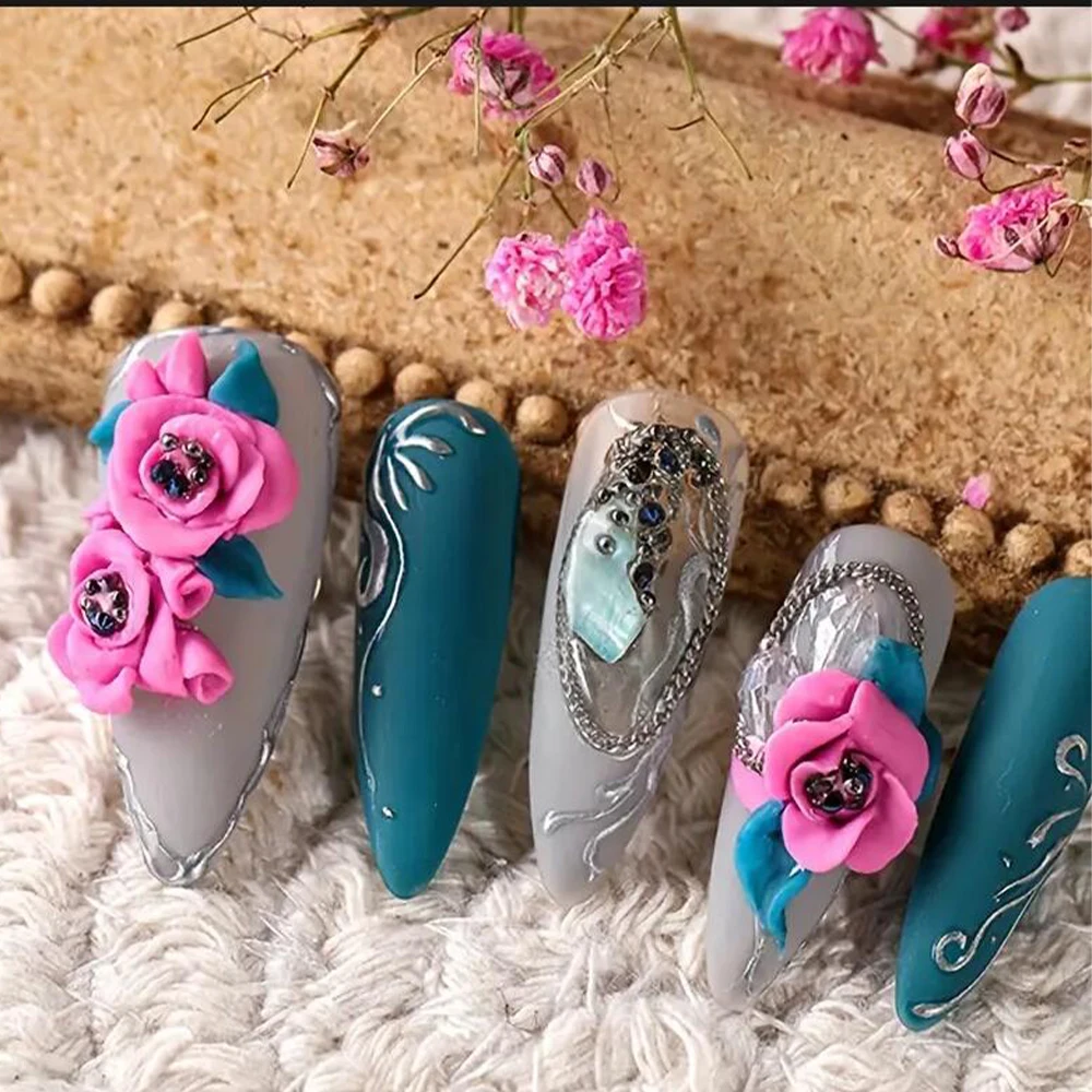 3g*12Jar 5D Embossed Nail Art Carving Gel 12Color 4D Model Carved MudPlasticine UV Gel DIY Nails Painting Removable Relief Gel