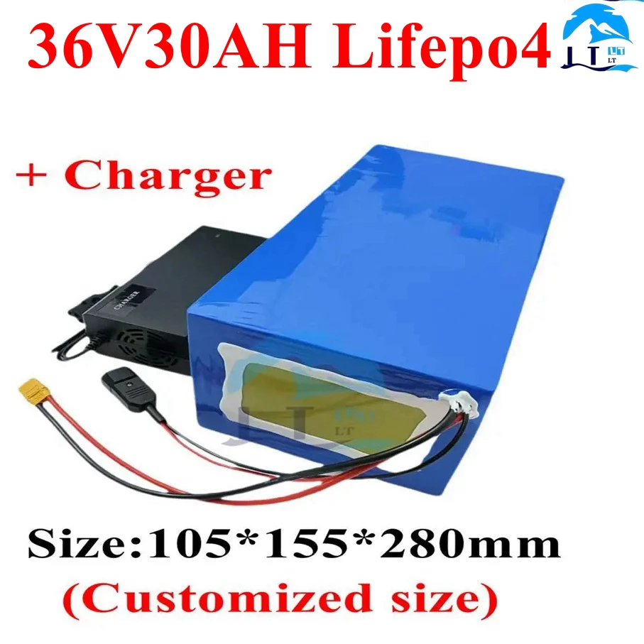 Batterie aste au lithium pour karts électriques, batterie veFepo4, chargeur 5A, scooter trike, Go-kart, 1500W, 36V, 30Ah