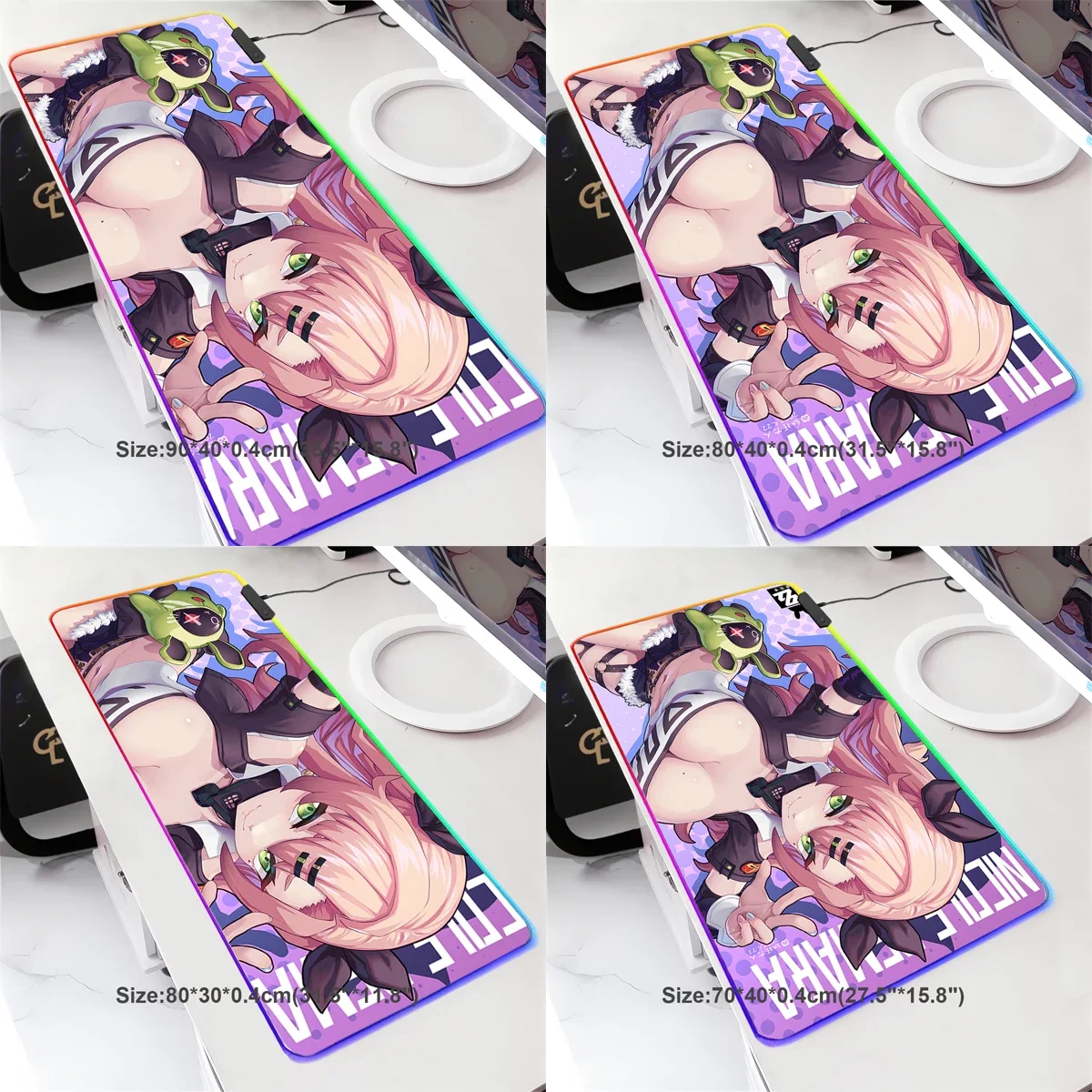 led Light Mouse pad pro Gaming Zenless Zone Zero RGB Mouse mat Large Mouse pad Extended Mousepad Oversized Gaming Anime Desk mat