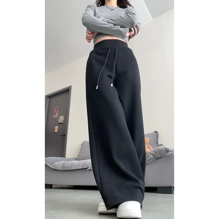 Pantaloni sportivi svasati a vita alta Bla American Sle Pantaloni sportivi larghi casual con zoccolo primavera estate da donna Gamba larga