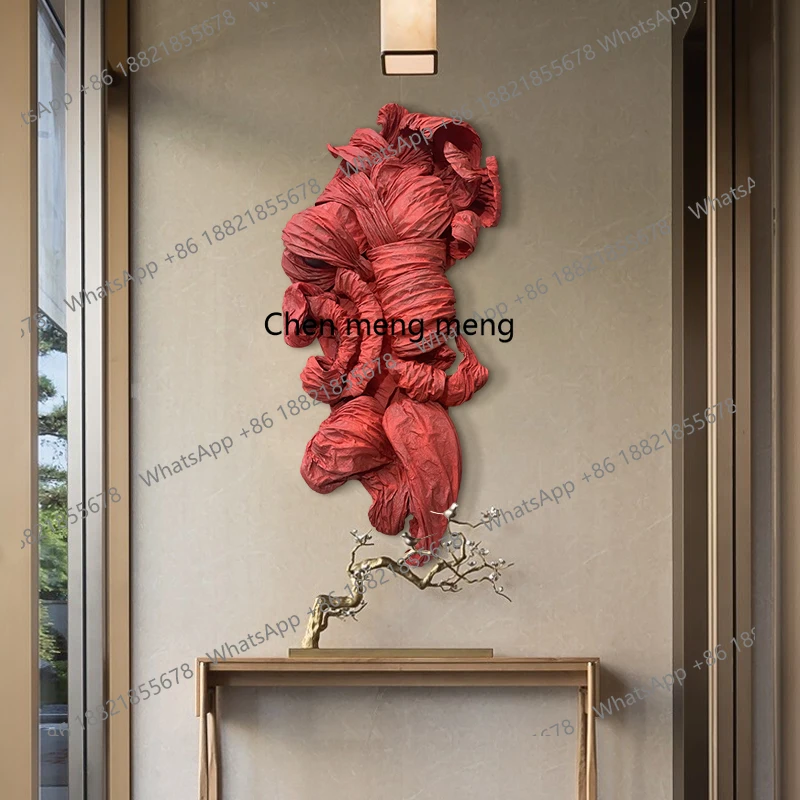 

wabi-sabi wind paper art special-shaped abstract three-dimensional entrance hanging paintings high-end art corridor