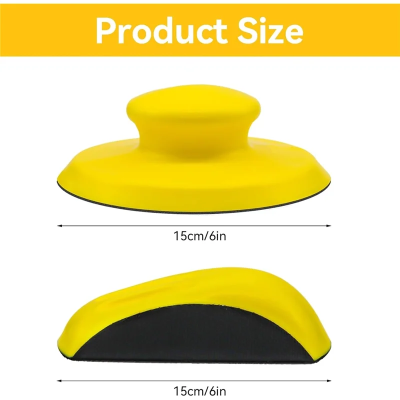 B84B-Pack de 2 blocos de lixamento-para restauração de móveis, bloco de lixamento manual de 6" com design em forma de mouse e redondo