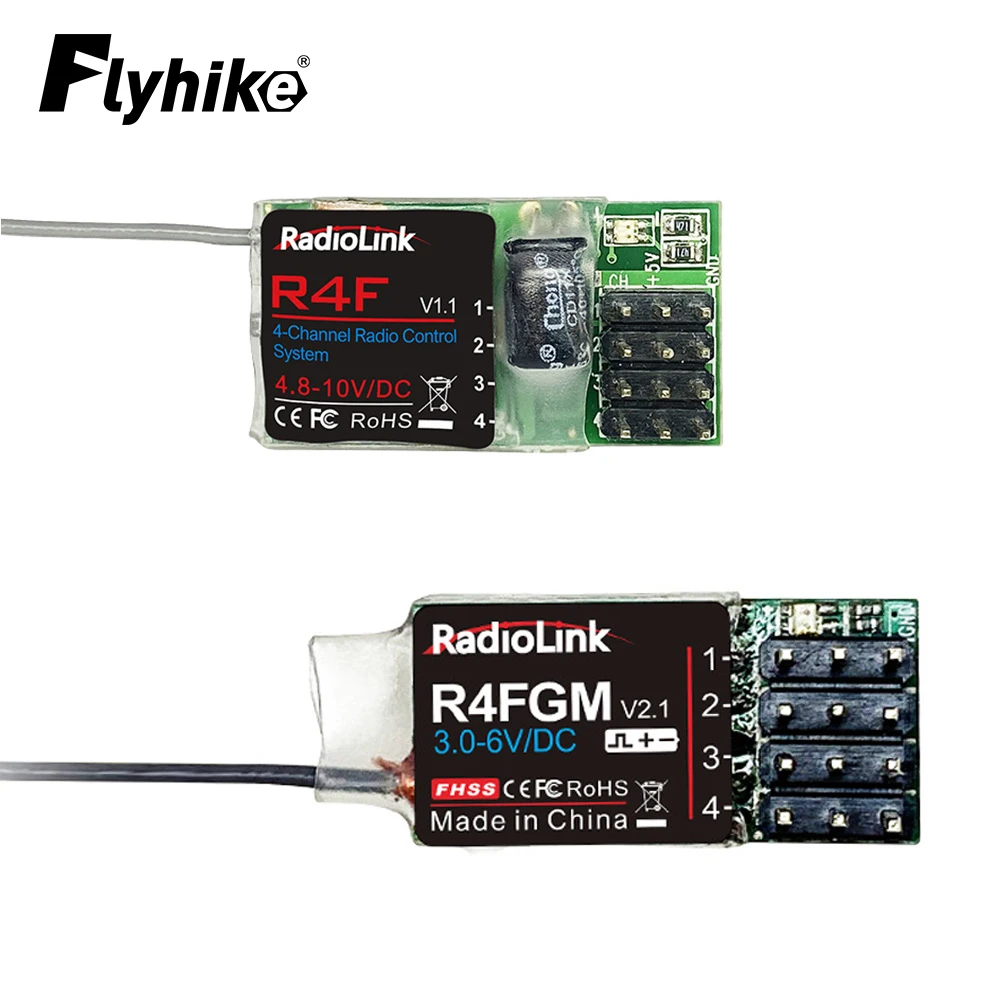 Radiolink R4F / R4FGM 4 Channel Mini Receiver with Gyro for 1:28 1:64 RC Pocket Drift Car fit RC4GS RC6GS T8S T8FB RC8X