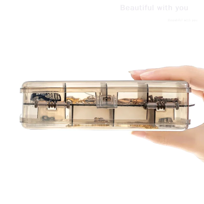 

Transparent Double-layer Plastic Jewelry Storage Box Multi-purpose Organizer Container For Hair Clips Necklace Earring Jewelry