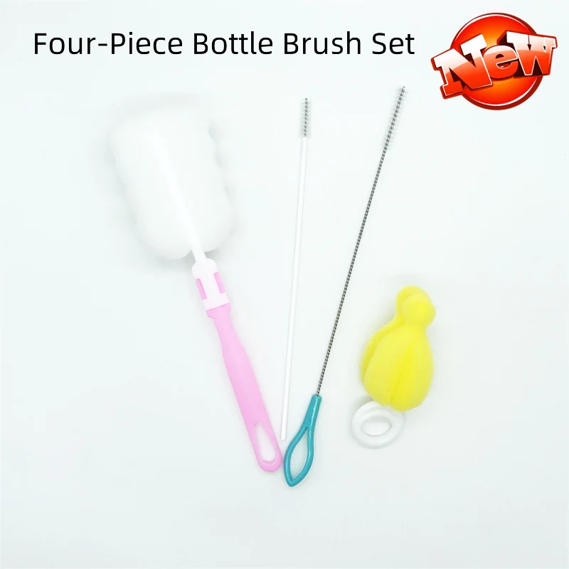 Useful Things For Kitchen Bottle Brush 4-Piece Bottle Straw Pacifier Cleaning Brush Set Home Brushes Household Cleaning Brush