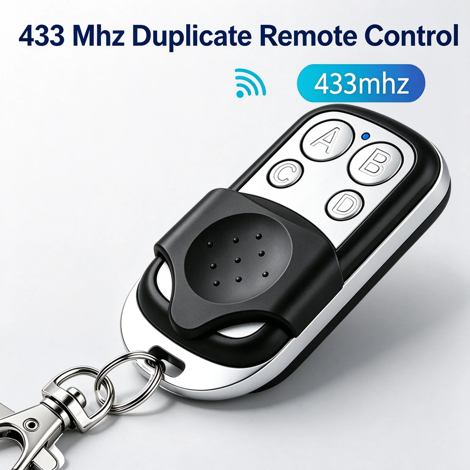 433.92MHz Fixed Code Garage Door Remote Control Duplicator Gate Key Fob Transmitter, 4 Buttons, Replacement Gate Opener, For Gar