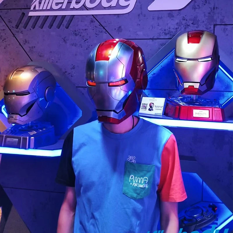 子供用LEDライト付きアイアンマンコスプレヘルメット、mk5ヘルメット