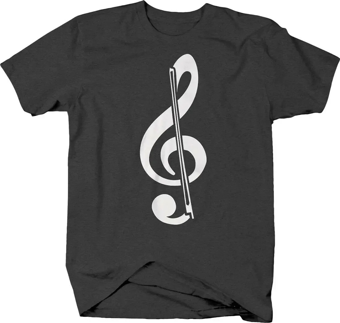 Treble Clef Bow Cello Violin String Instruments Musicist T-Shirt 100% Cotton O-Neck Short Sleeve Casual Mens T-shirt Size S-3XL