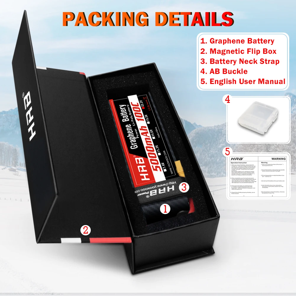 HRB 6S 5000mah بطارية الجرافين 100C RC 22.2 فولت 6S بطارية ليبو مع موصل XT90 للطائرات بدون طيار هليكوبتر RC سيارة الوحش