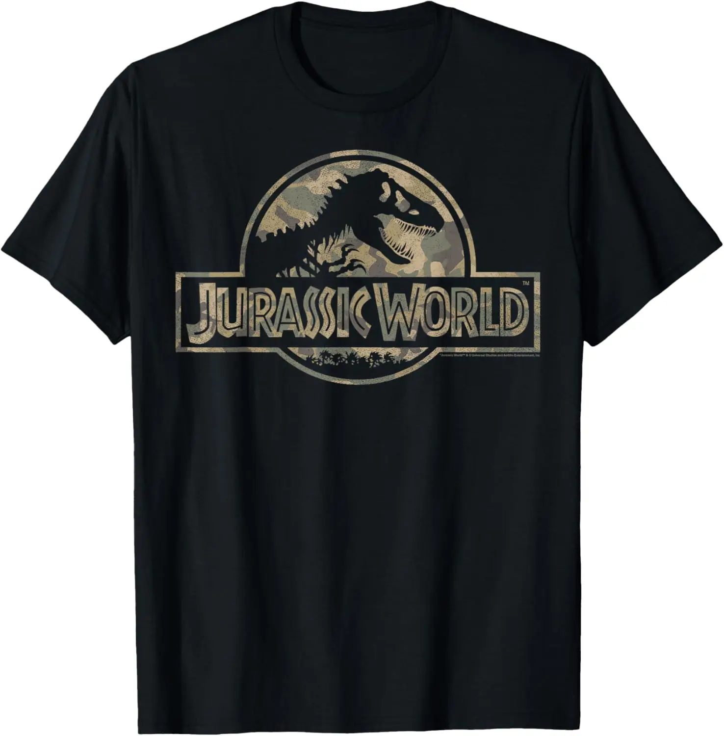 Jurassic World Camo T-Rex Fossil Logo T-Shirt