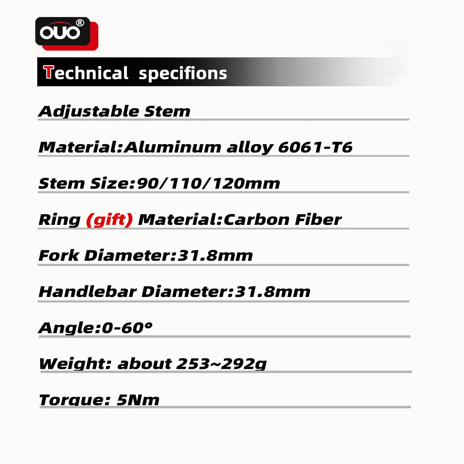OUO قوة الجبلية ل العملاق OD2 31.8 مللي متر CNC قابل للتعديل جذع دراجة الناهض 31.8 مللي متر المقود الجذعية دراجة شوكة طاولة الدراجة الوجبات الجاهزة