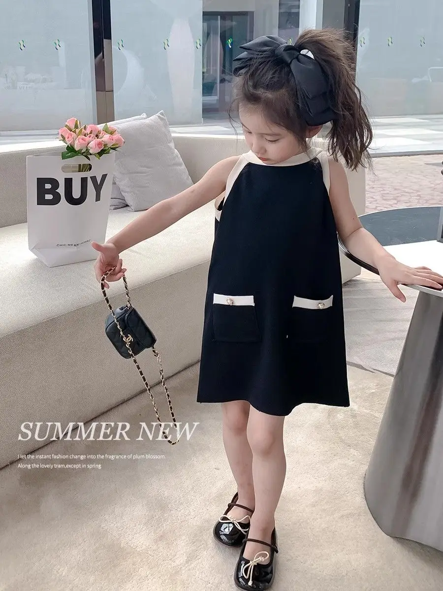 Children Dresses New Style Girls Dress Summer Stylish Princess Dress Summer Dress Small Fragrance Style Sling Temperament Skirt