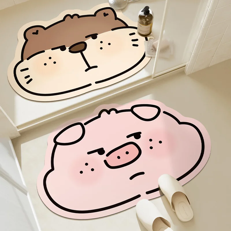 

Коврик для ванной комнаты из силикона Qui Dry, противоскользящий, для входа, для туалета, предотвращающий падения, напольный коврик, декоративный коврик для дома