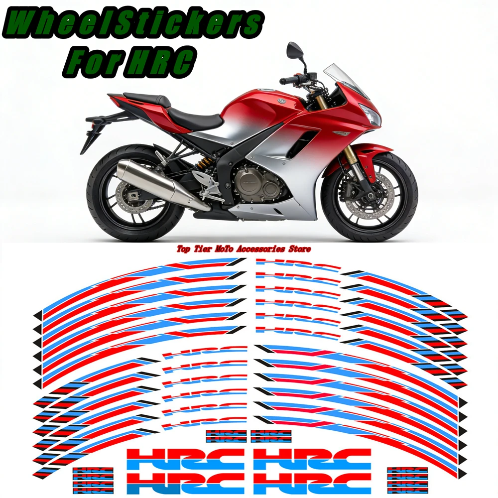 New For HONDA HRC Motorcycle Accessories Wheels Sticker Rim Tire Stripe Waterproof Decorative Decals Set