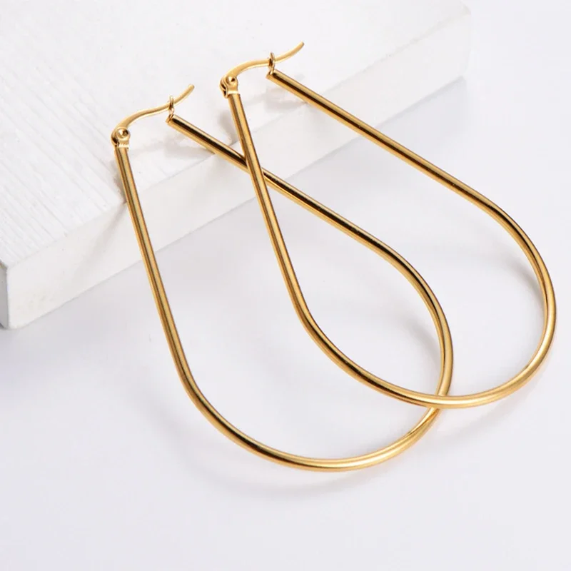 High Quality hoop Stainless Steel Earrings for Women Men Trendy Elegant Gold Rainbow Color Earrings Gifts