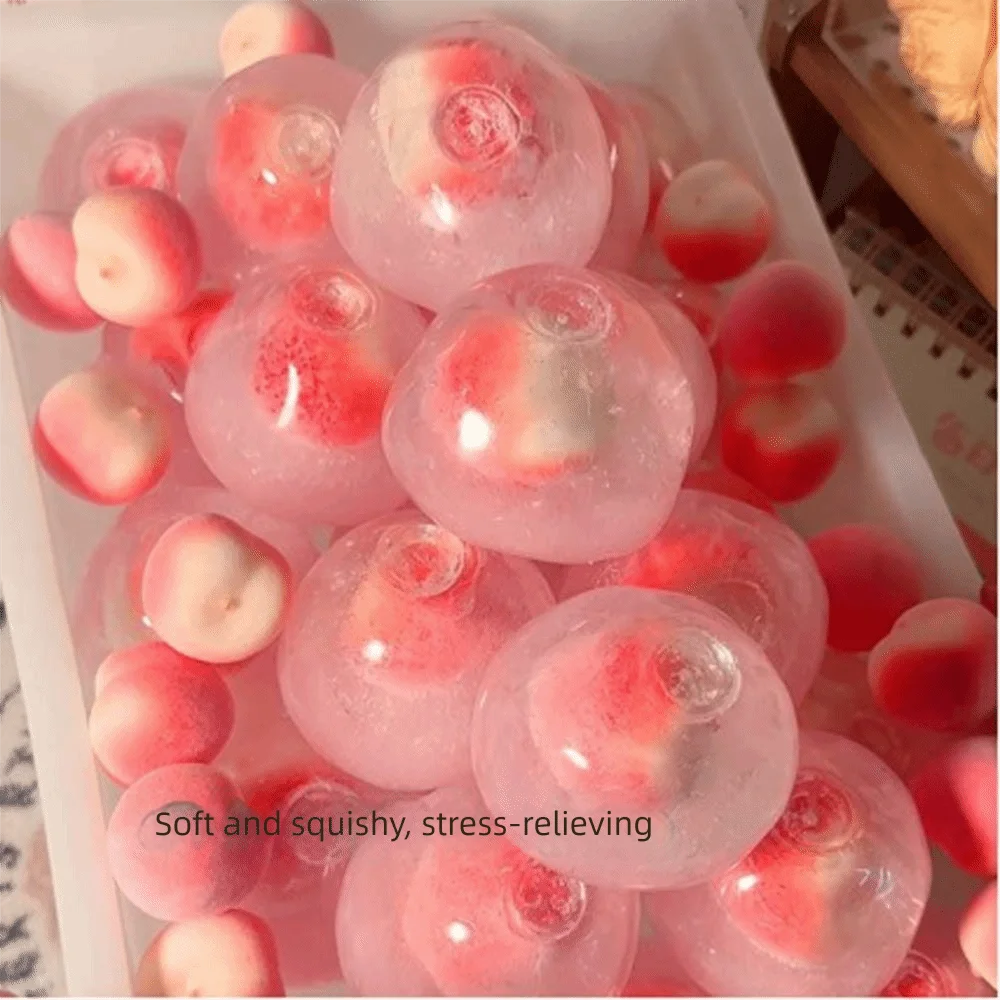 Creative Shapable Slushie Fruit Squishy Crackling Sound Non-bounce Crunchy Squishy Handmade Pinch Sensory Fidget Ball Adult