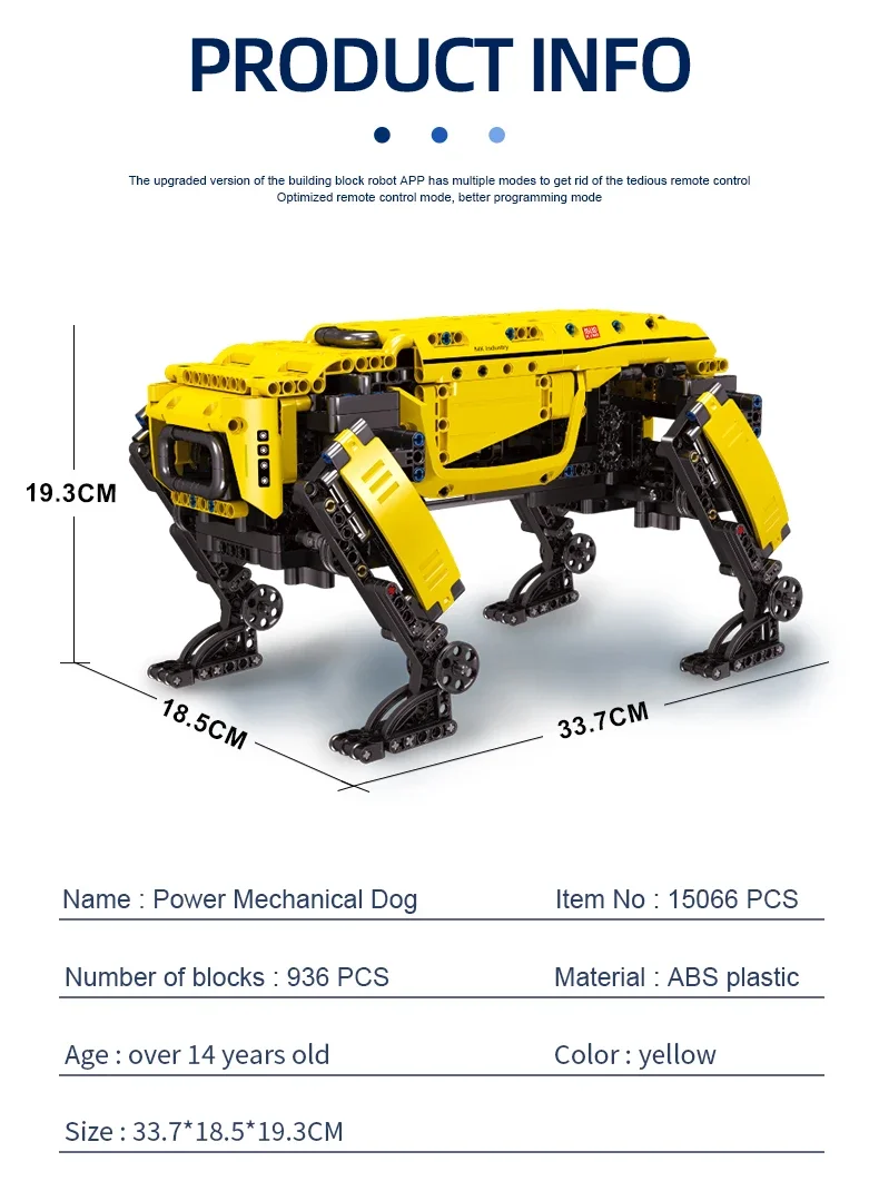 テクニカルロボットおもちゃ RC 電動ボストンダイナミクスビッグドッグモデル AlphaDog ビルディングブロックレンガのおもちゃ子供のためのクリスマスギフト