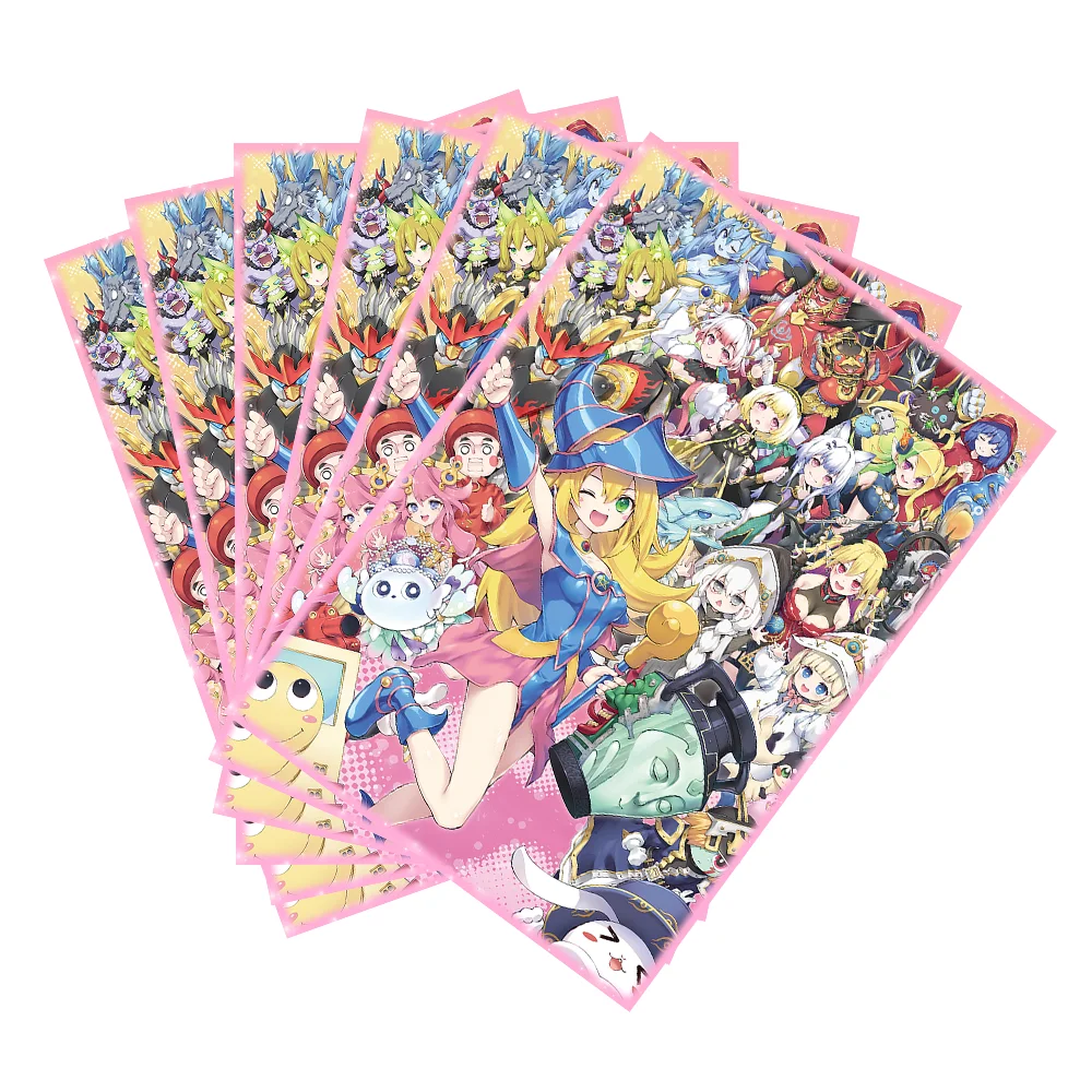 50 Uds 63 × 90mm tamaño japonés colección estilo fundas de tarjetas de Anime para YGO/TCG cubierta protectora de tarjetas de juego de mesa de carga superior