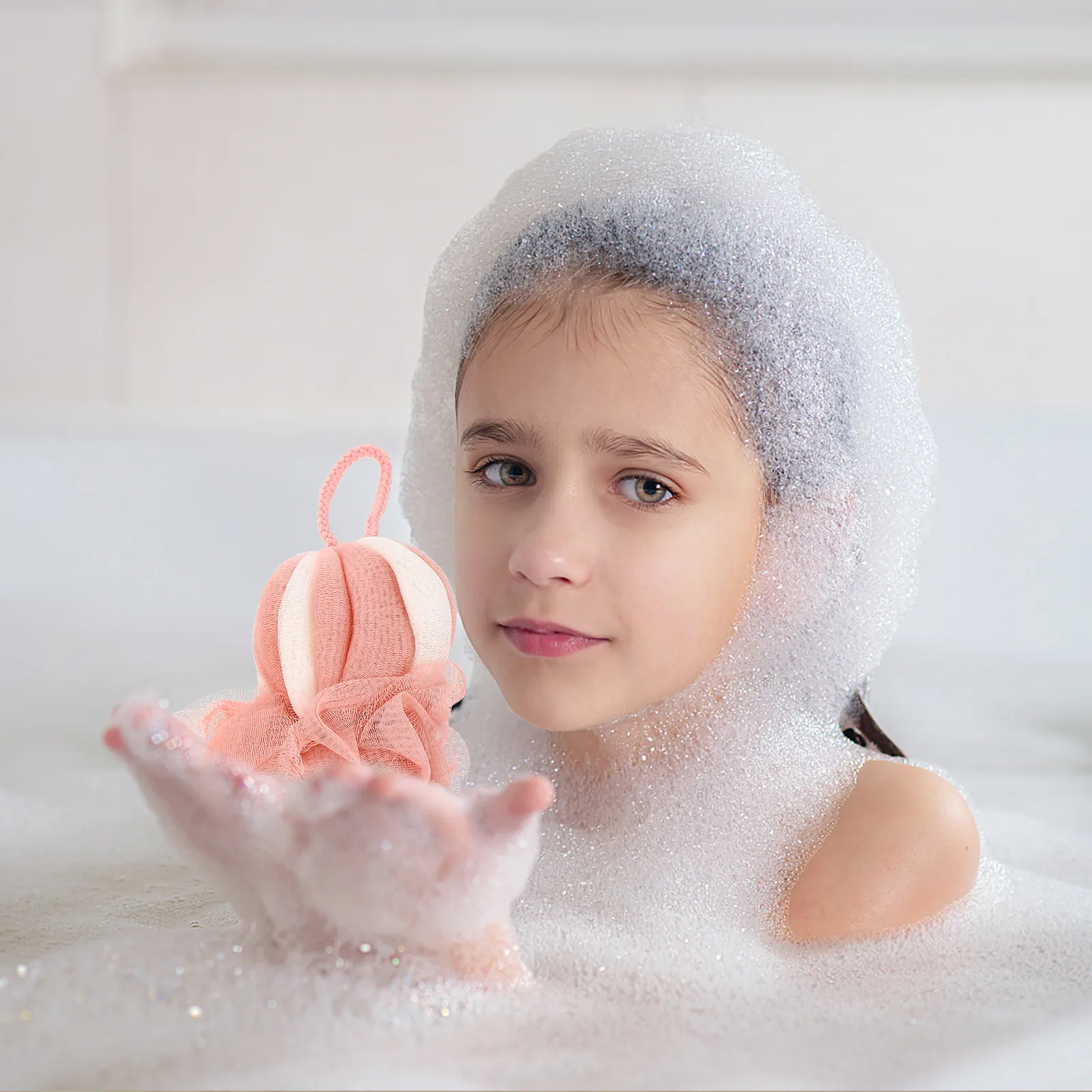 

2Pcs Long Shower Ball Soft Bathing Balls Supple Foaming Mesh Bath Flower Home Shower Tool Relaxing Bubble Bath Supplies