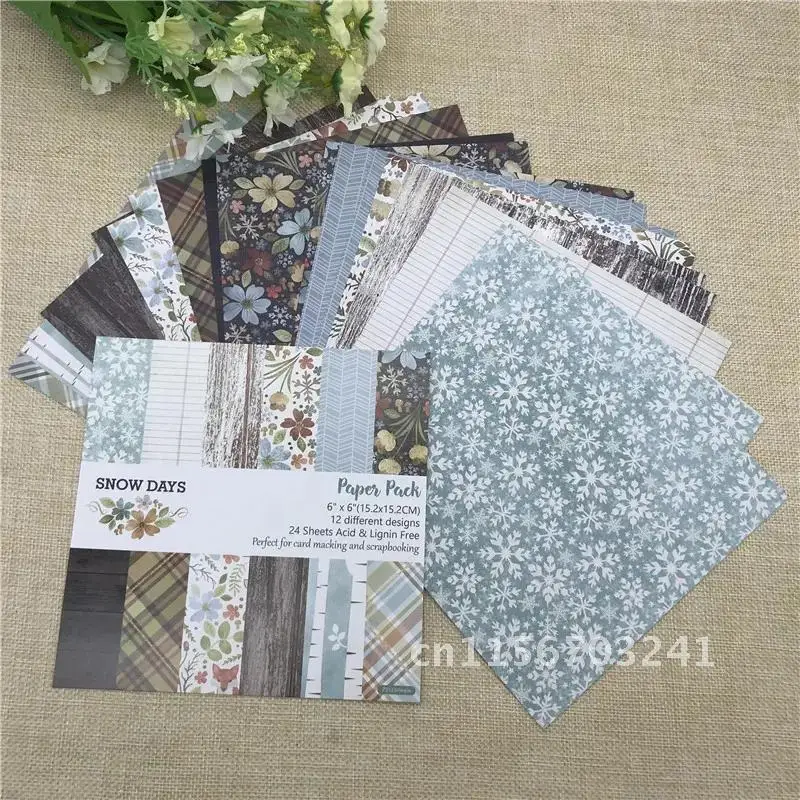 Flower patterned paper scrapbooking paper pack handmade craft paper craft background pad snow day