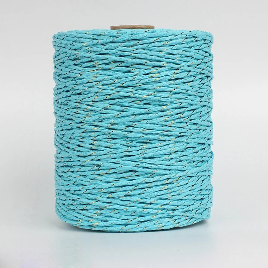 160g/roll Multi Strand Lafite Grass Rope Hat Bag DIY Crochet Thread Gold Lafite Grass Rope