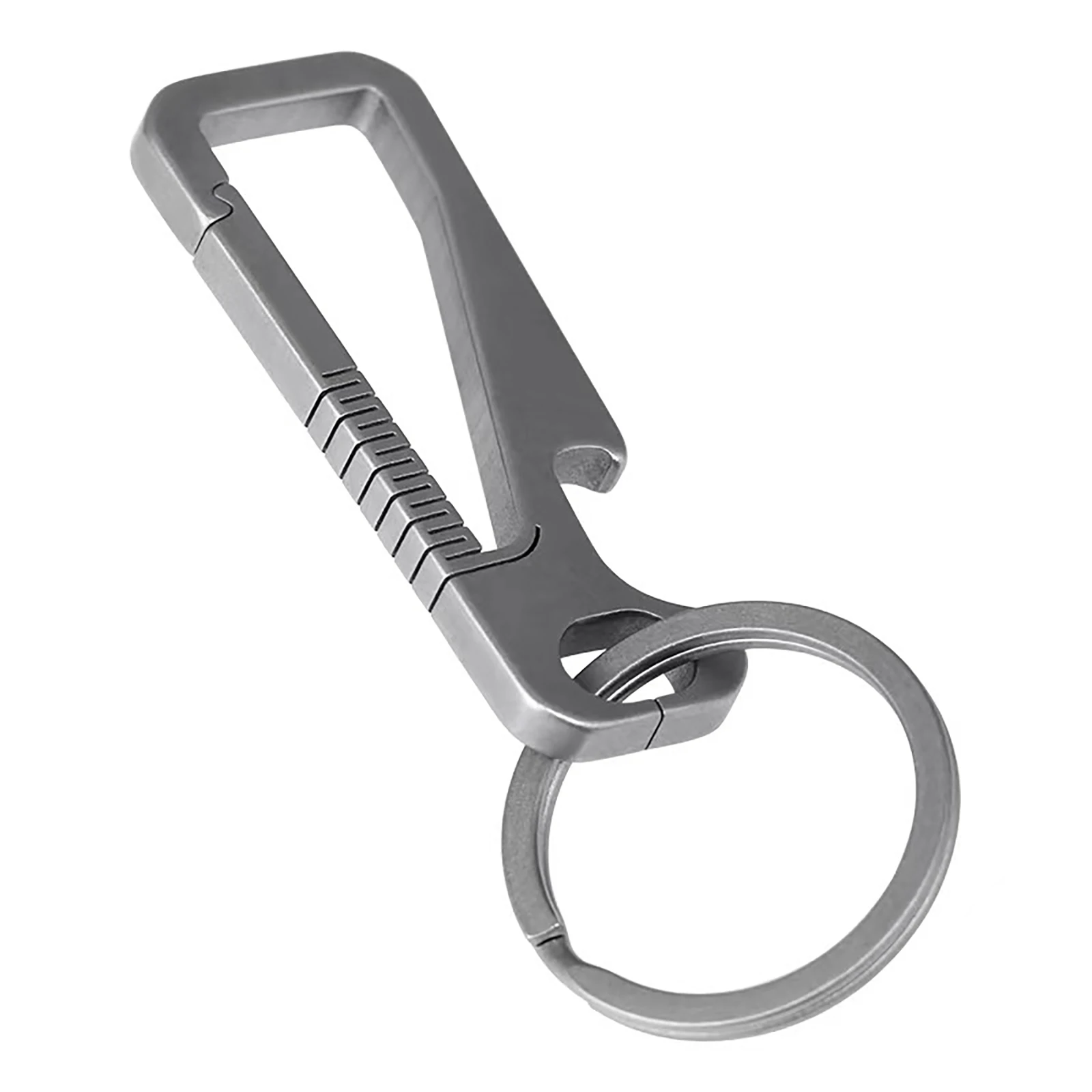 

CNC TC4 Ti keychain Solid titanium Oval rectangle snap Lock quick release bottle opener Carabiner Keychain EDC FOB gift