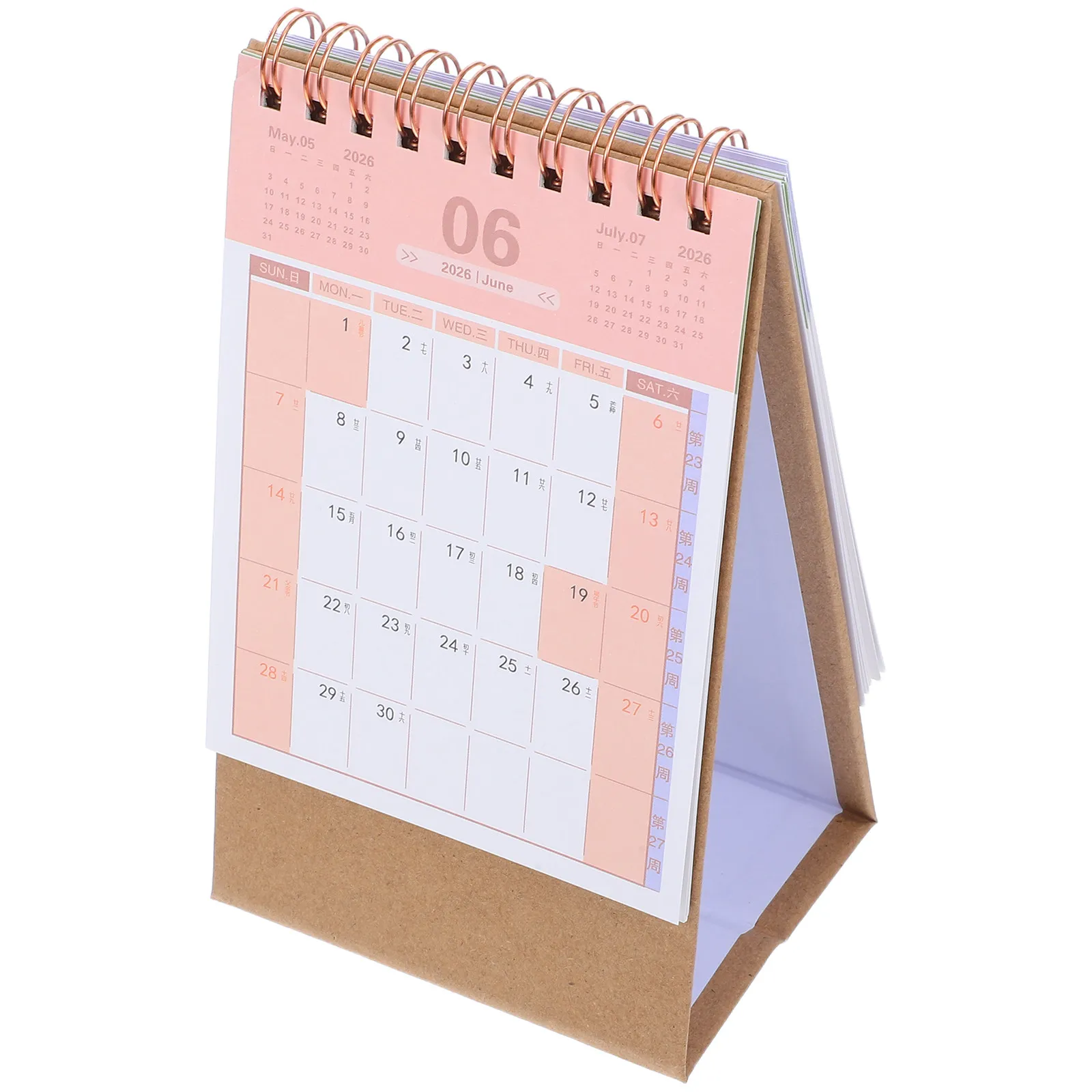 

2026 Small Desk Calendar Minimalist Solid Color Foldable Standup Desktop Planner Office Home Daily Monthly Schedule Calendar