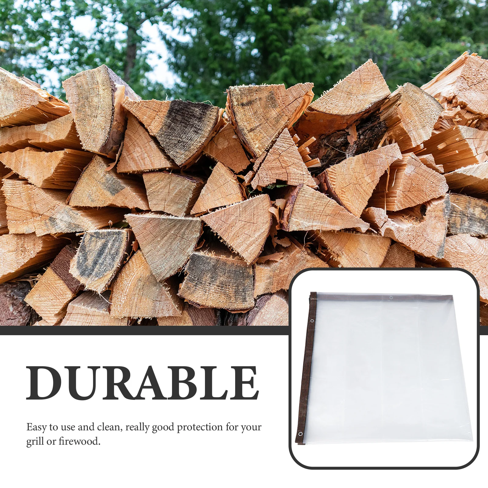 

Durable Waterproof Tarp Dustproof Polyester Cloth Outdoor Firewood Cover Easy to Store Foldable Storage Indoor Outdoor Use