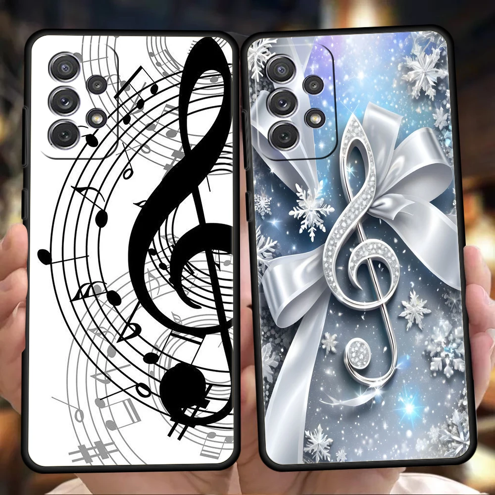Phone Case for Samsung Galaxy A55 A53 A52 A52S A51 A41 A35 A32 A25 A23 A15 A13 A71 A72 Soft TPU Shell French Piano Keys Simple