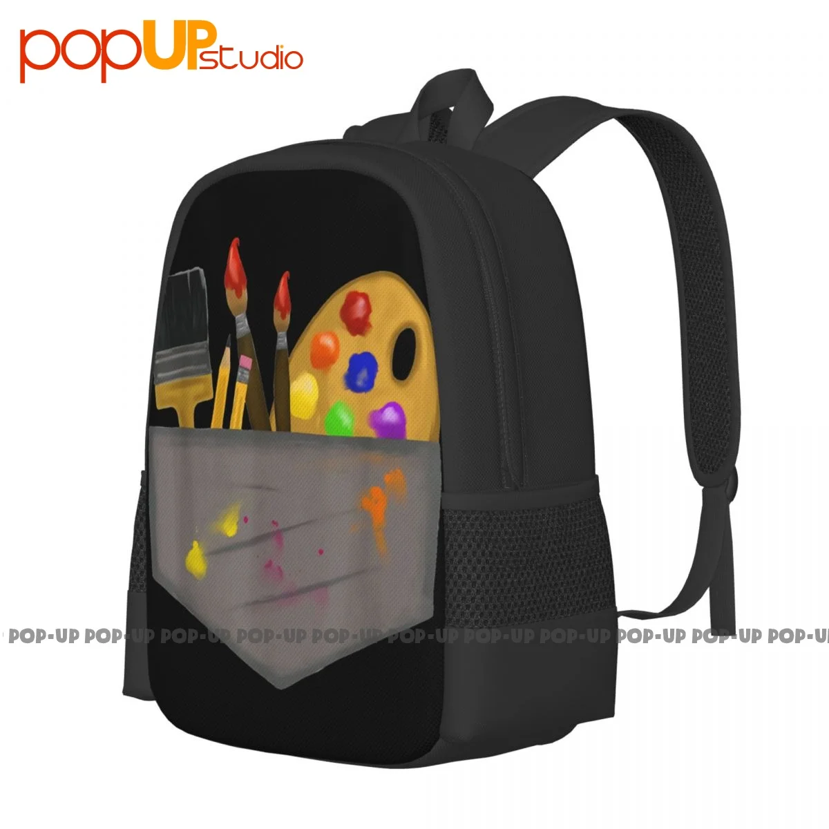 Artist Painter Paint Brush Backpack Large Capacity Cute Creative 3d Printing Multi-function