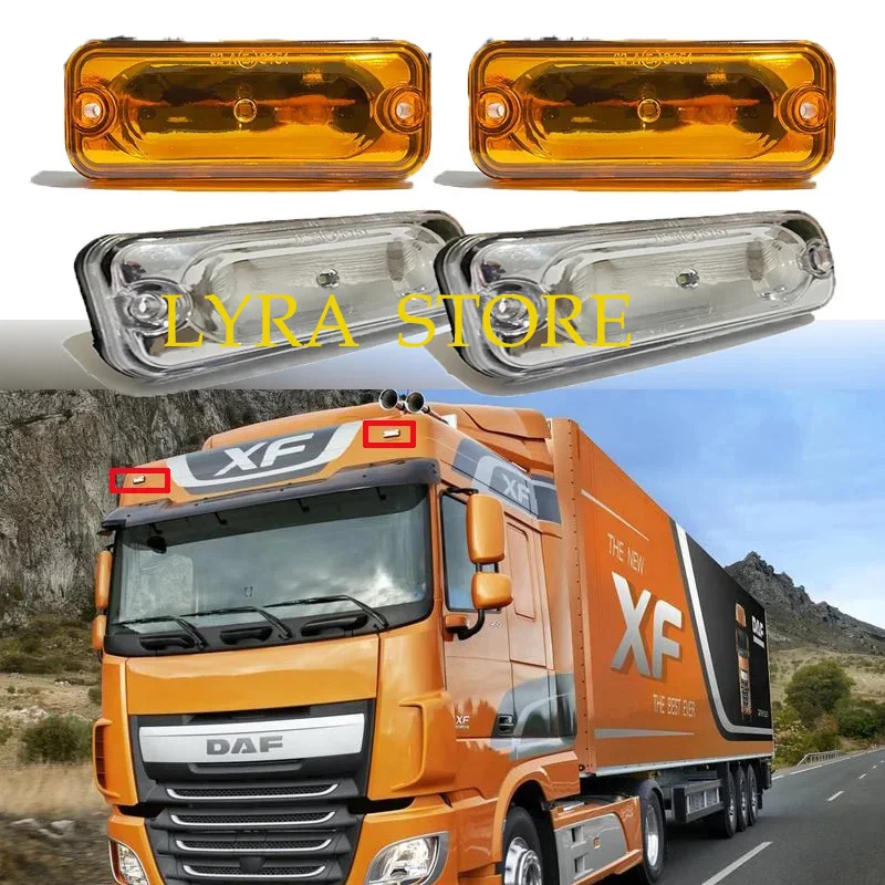 2PCS Sunvisor Lamp For DAF Truck XF95 XF105 XF106 XF530 CF85 Sunvisor Led 1328868 1456470