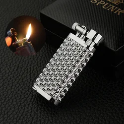 Fashionable Inclined Flame Tube Metal Grinding Wheel Inflatable Lighter Pipe Special Men's Gift Cigarette Accessories
