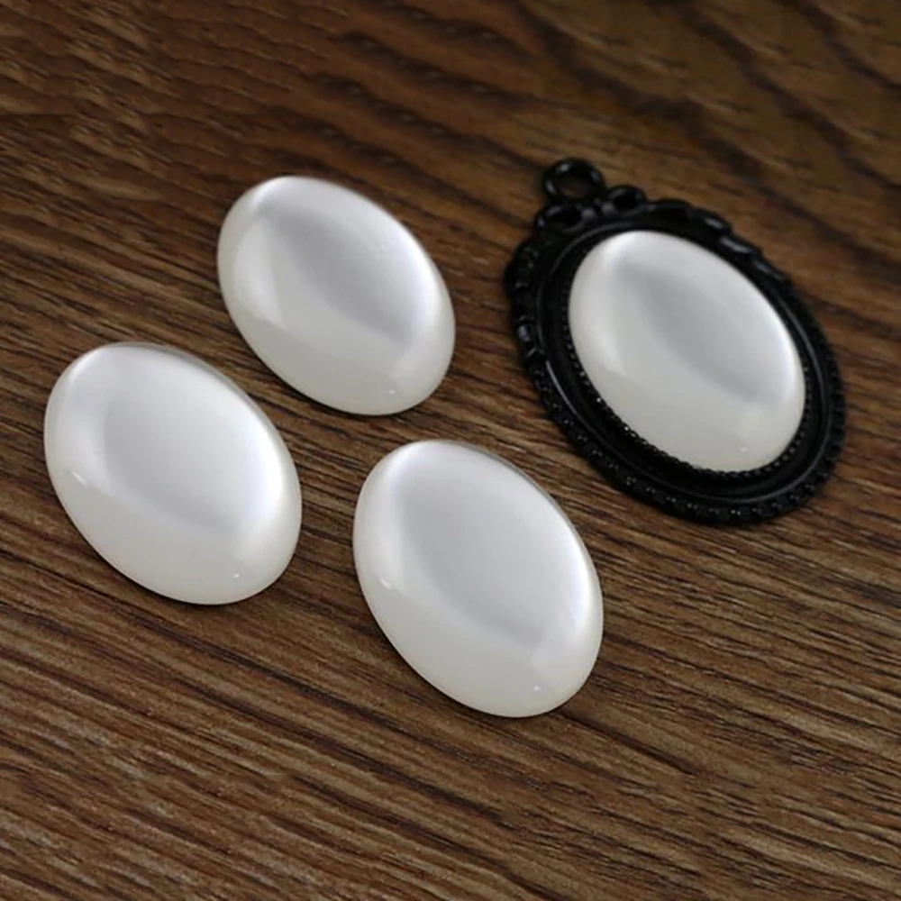 New Fashion 10pcs 18x25mm White Color Flat Back Resin Cabochons Cameo  G7-04