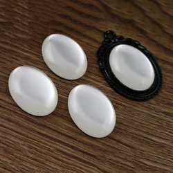 New Fashion 10pcs 18x25mm White Color Flat Back Resin Cabochons Cameo  G7-04