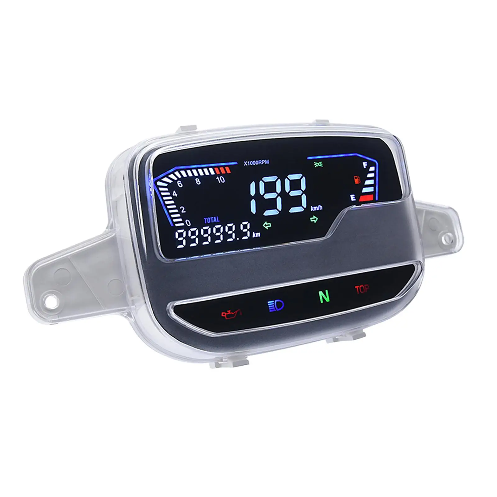 Motorcycle Speedometer Tachometer RPM Alarm Function Easy to Install Accessories Odometer