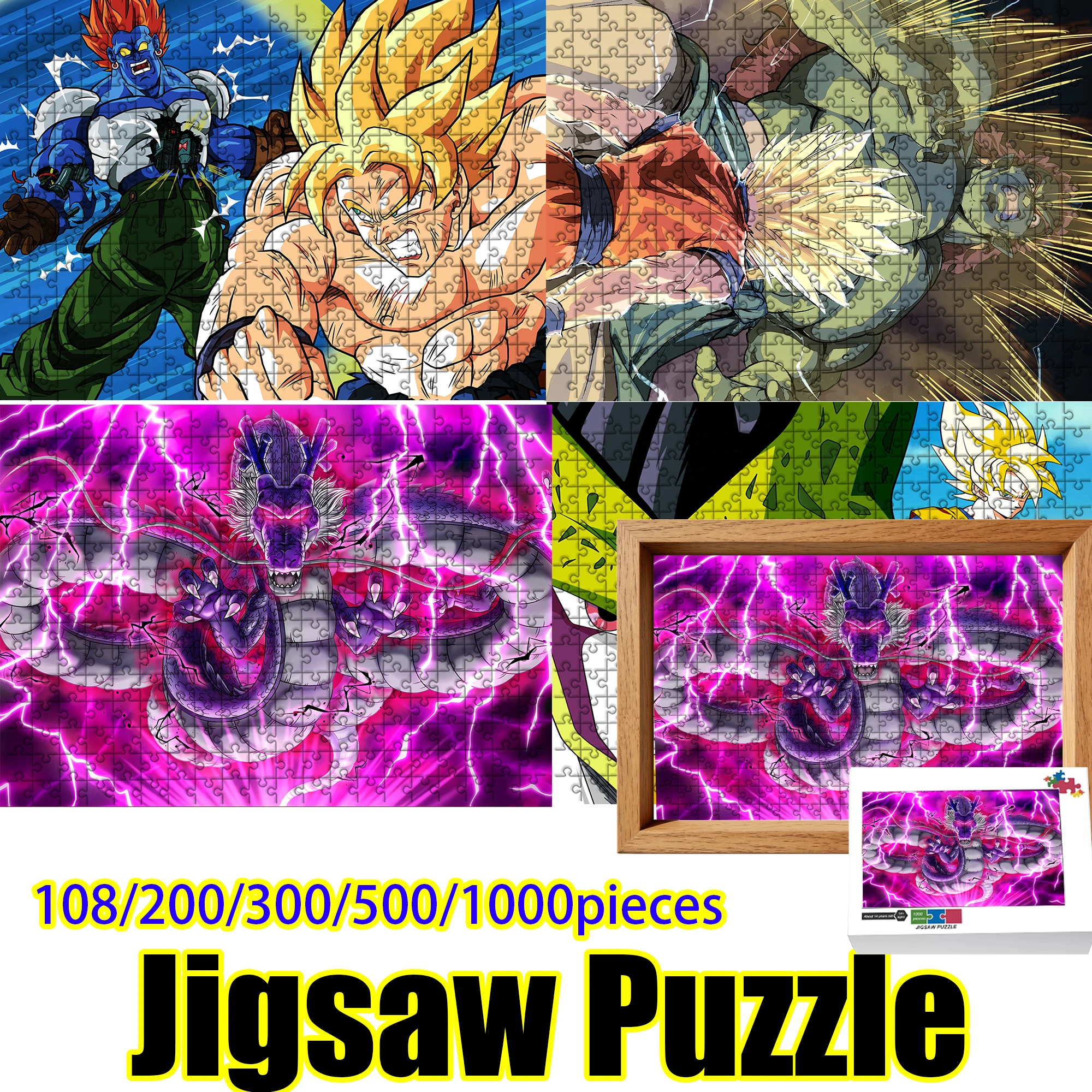 

Деревянный пазл Dragon Ball Goku Super Saiyan, 108/200/300/500/1000 деталей, высококачественный подарок на день рождения
