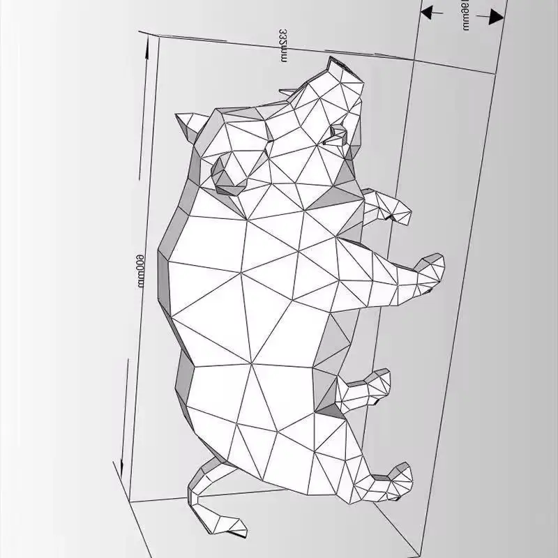 

Бумажная модель дикого кабана 60 см, 3D оригами, декор для дома, украшение для комнаты, стереоскопический набор для сборки, игрушки-пазлы DIY