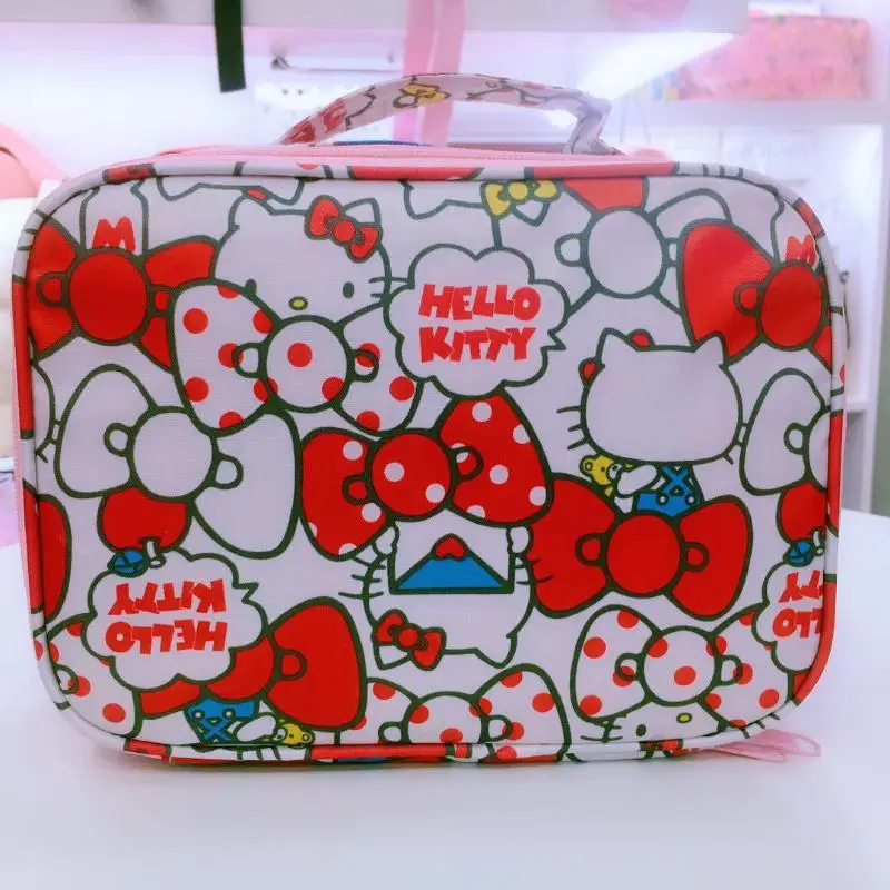 

Красивая сумка для хранения с героями мультфильмов Sanrios Hello Kittys Sanrios, водонепроницаемая косметичка, портативная сумка для прогулок, модный подарок
