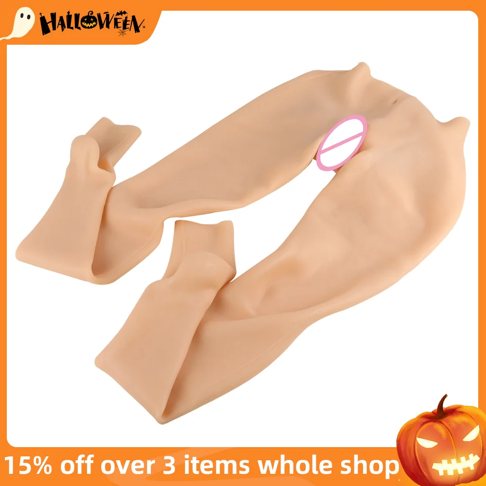 Tgirl Cosplay Silicone Pant Crossdresser Sexy Butt with Anal Hole Fake Vagina Tube Catsuit Cosplay Hip Suit For Drag Queen Sissy