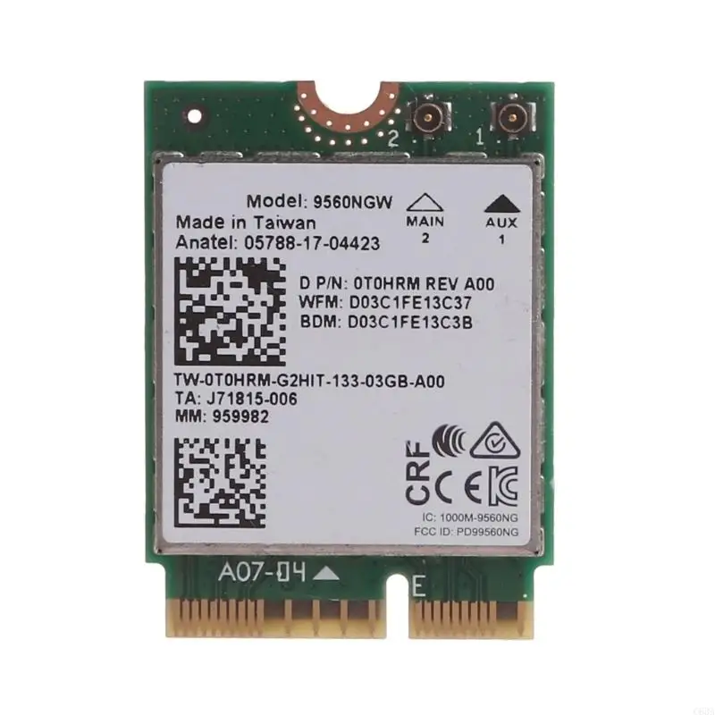 C63A para 9560NGW WiFi Card Dual Banda 802.11ac M.2 Adaptador Bluletooth Wi-Fi