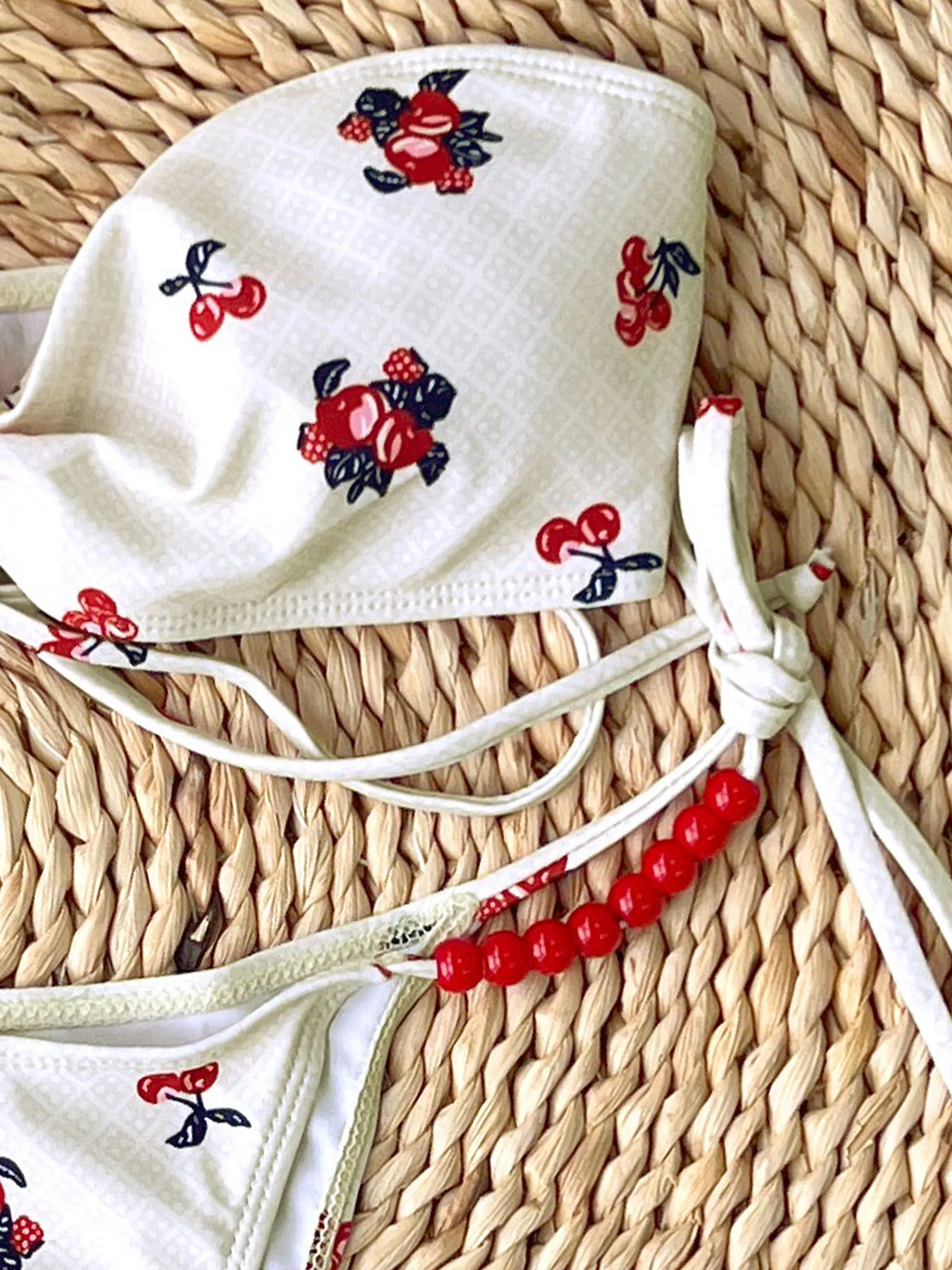 لطيف الأبيض المطبوعة المرأة منخفضة الخصر بيكيني زلة ملابس السباحة موضة مثير قبالة الكتف Biquini سيدة ثوب السباحة الإناث بحر #4